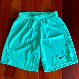 New with tags, Nike Mens small aqua colored dri fit shorts